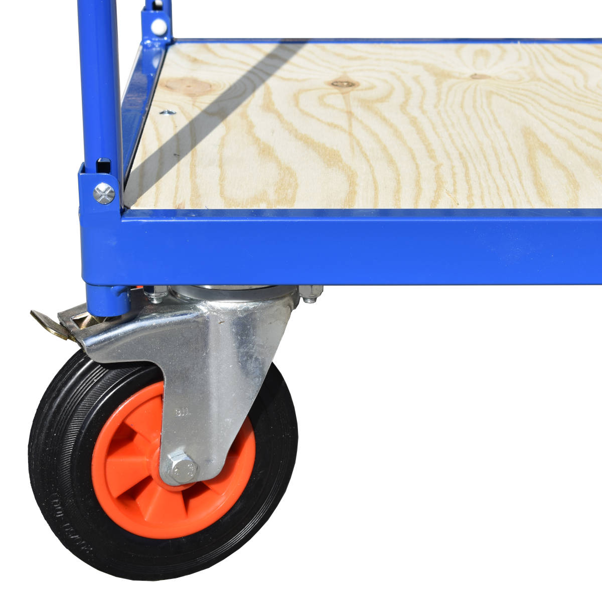 Folding Flatbed Trolley Hand Cart with black rubber tyres