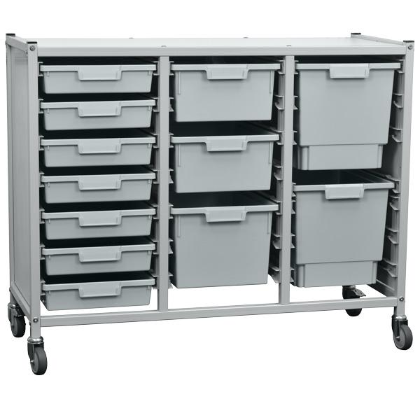 Antibacterial 3 Columns School Storage Trolley with a virierty of boxes