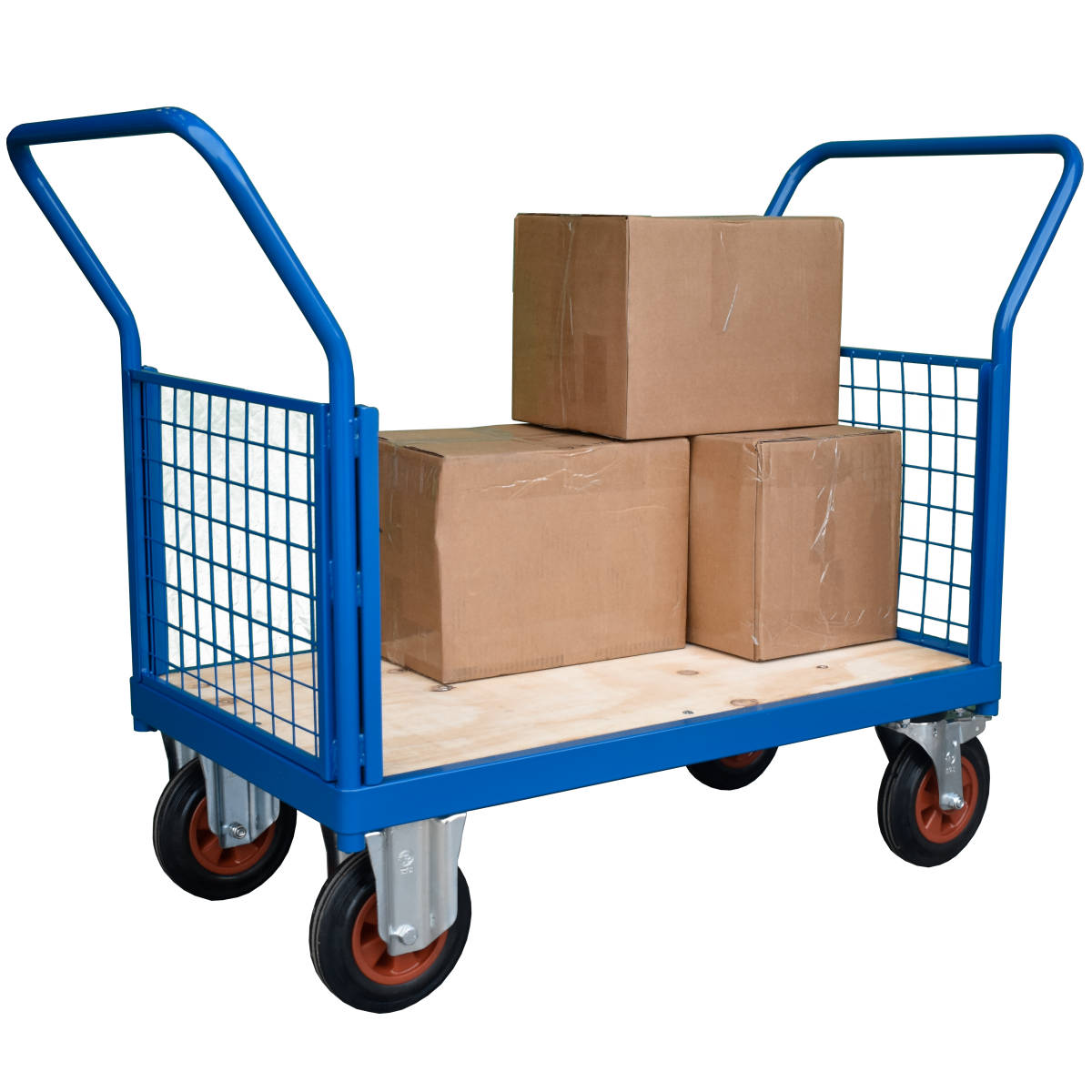 Double Ended Mesh Platform Trolley with scratch resistant industrial epoxy finish Double Ended Mesh Platform Trolley with scratch resistant industrial epoxy finish