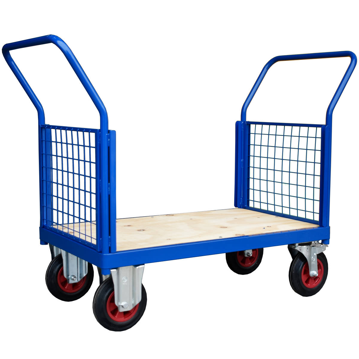 Double Ended Removable Mesh Platform Hand Cart Trolley with Plywood Board Base Double Ended Removable Mesh Platform Hand Cart Trolley with Plywood Board Base