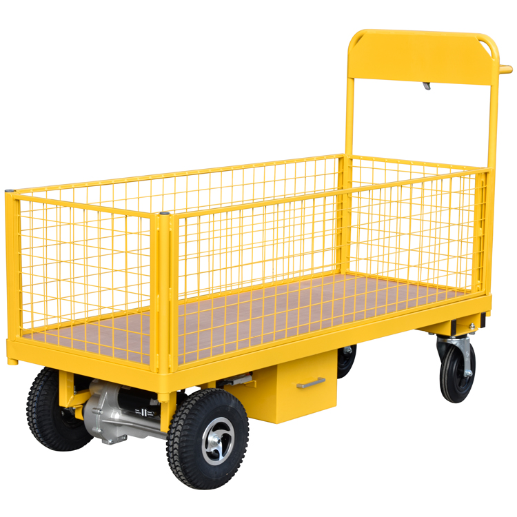 Powered Platform Truck with Removable Mesh Side Panels (1500mm x 600mm) Powered Platform Truck with Removable Mesh Side Panels (1500mm x 600mm)