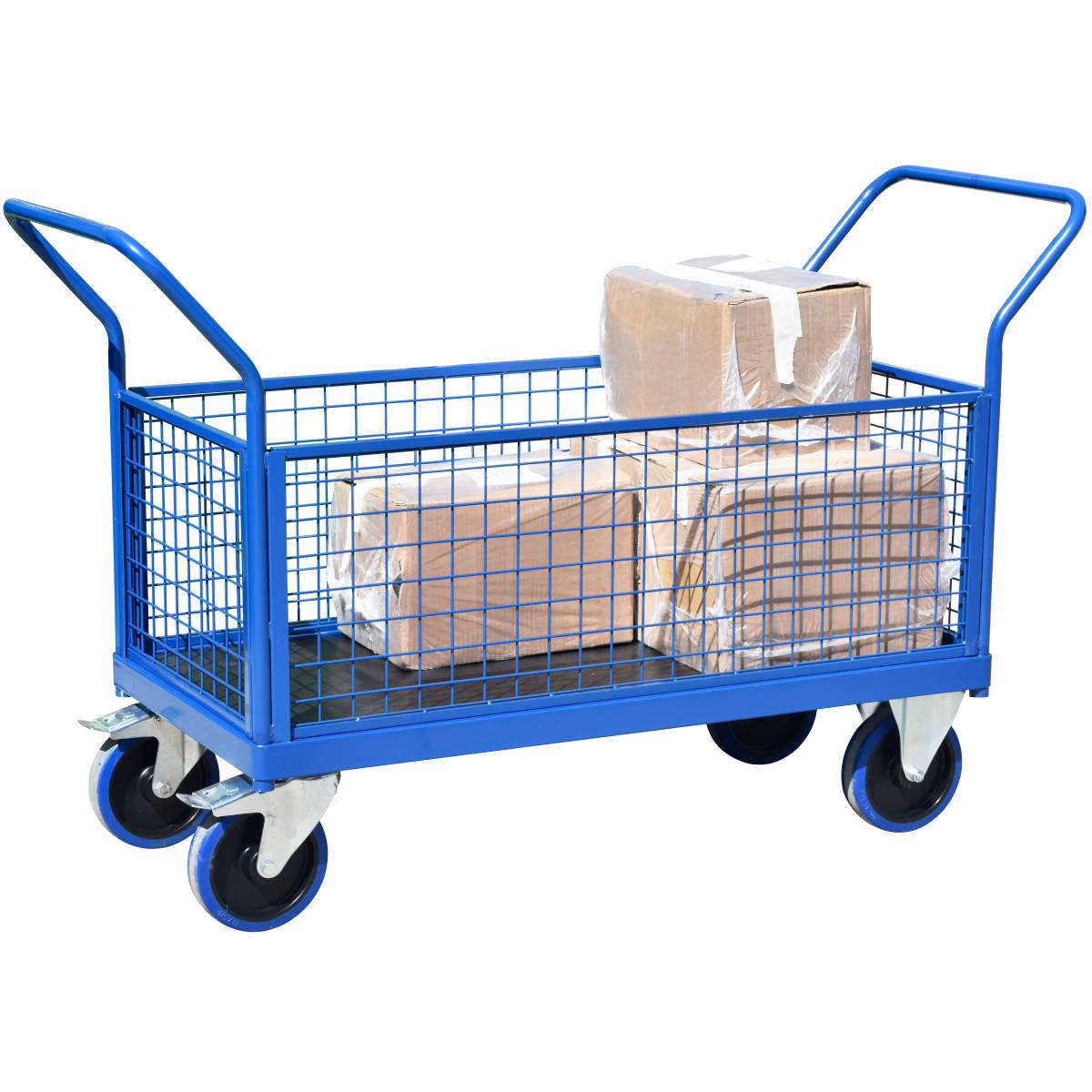 Platform Hand Truck Cart with non-marking Resilex Wheels transporting boxes Platform Hand Truck Cart with non-marking Resilex Wheels transporting boxes