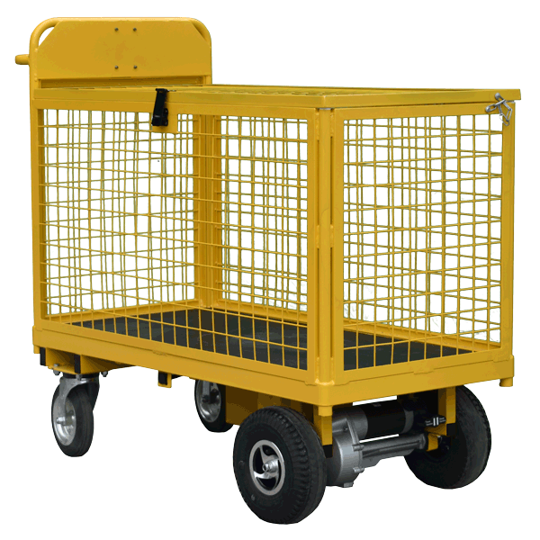 Power-Assisted Locking Cage Trolley Power-Assisted Locking Cage Trolley