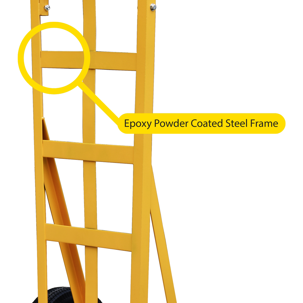 rough terrain sack barrow with powdercoated steel frame