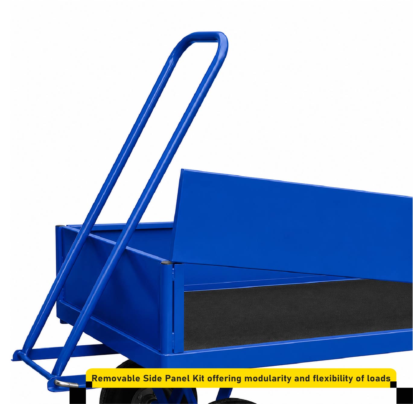 Turntable trailer with removable side panels