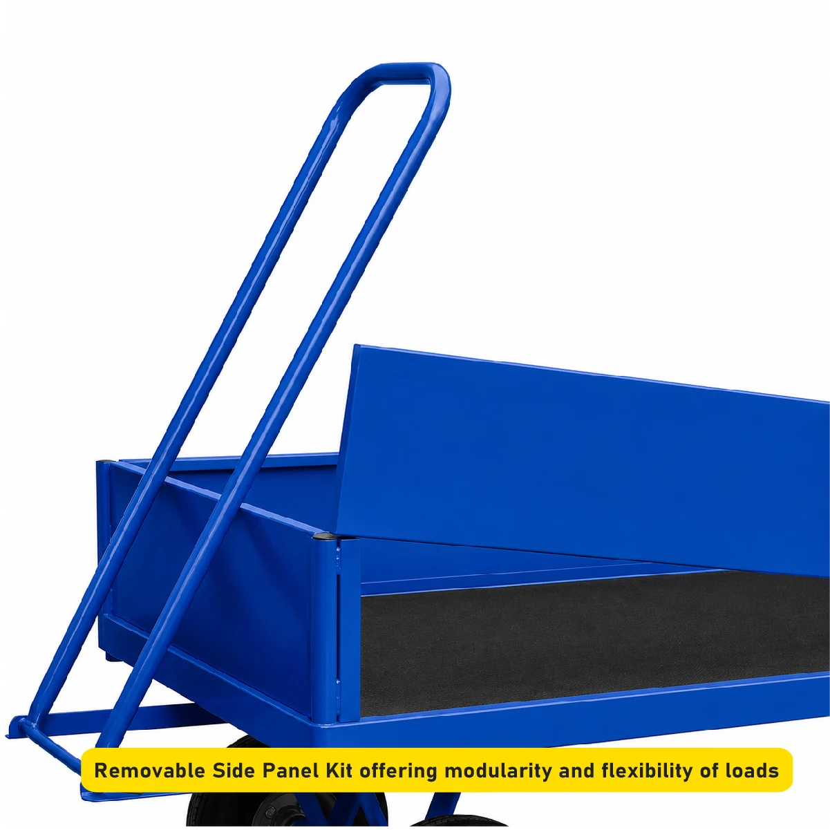 Turntable trailer with removable side panels