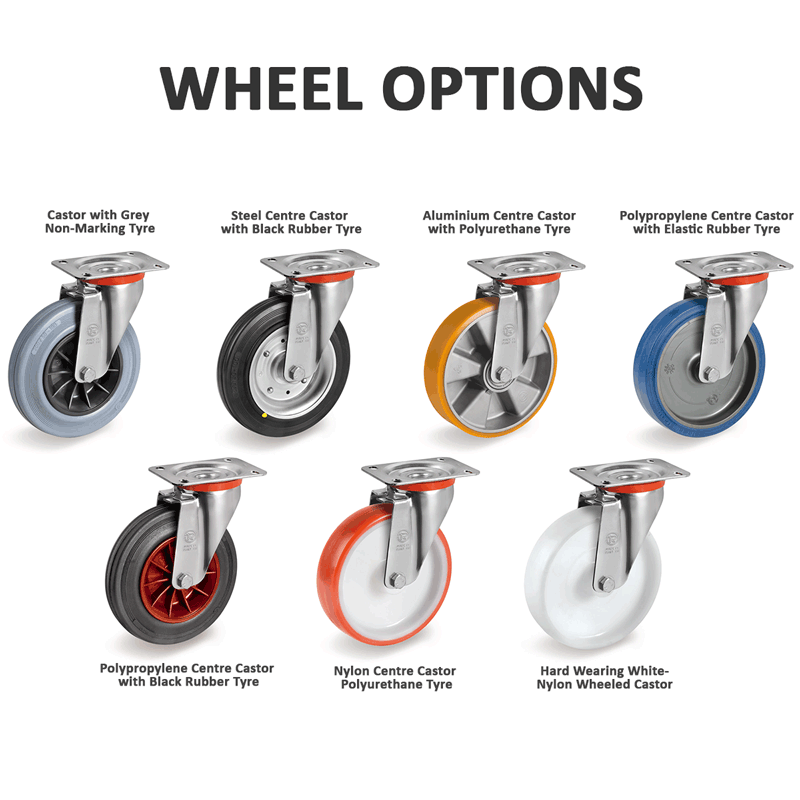 Book Trolley Wheel Options