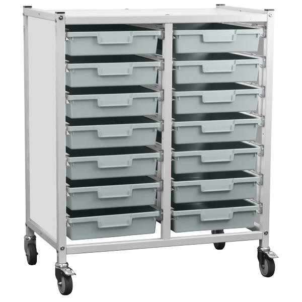 Antibacterial Medical Tray Rack Trolley with two columns Antibacterial Medical Tray Rack Trolley with two columns