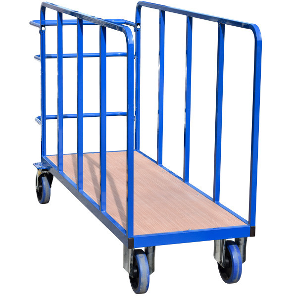Double Sided Trolley with Deadman Brake with scratch resistant plywood base Double Sided Trolley with Deadman Brake with scratch resistant plywood base