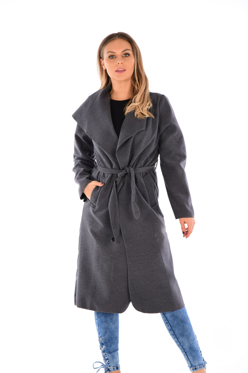 grey waterfall coat