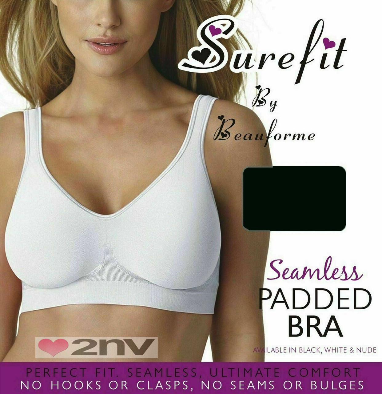 Seemless Padded ShapeWear Bra - Black 