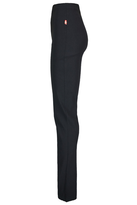 Ladies Plain High Waist Skinny Trousers - Black