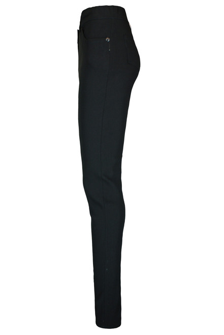 Ladies High Waist 1 button Skinny Trousers – Black