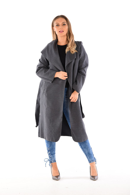dark grey waterfall coat