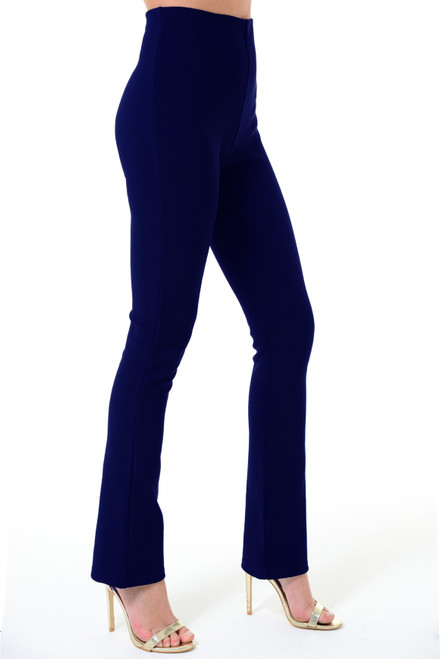 Broadstar Navy Straight Fit High Rise Stretchable Trousers
