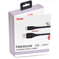 TANK Premium 10' Micro USB Charge Cable - Black