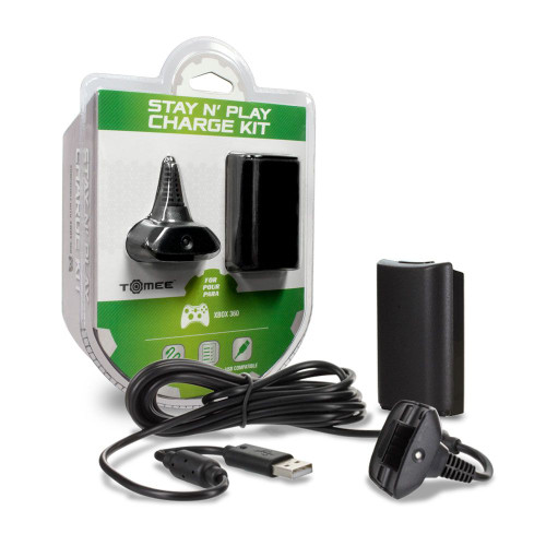 Xbox 360 Charge Kit Battery & Charge Cable - Black Xbox 360 Charge Kit Battery & Charge Cable - Black