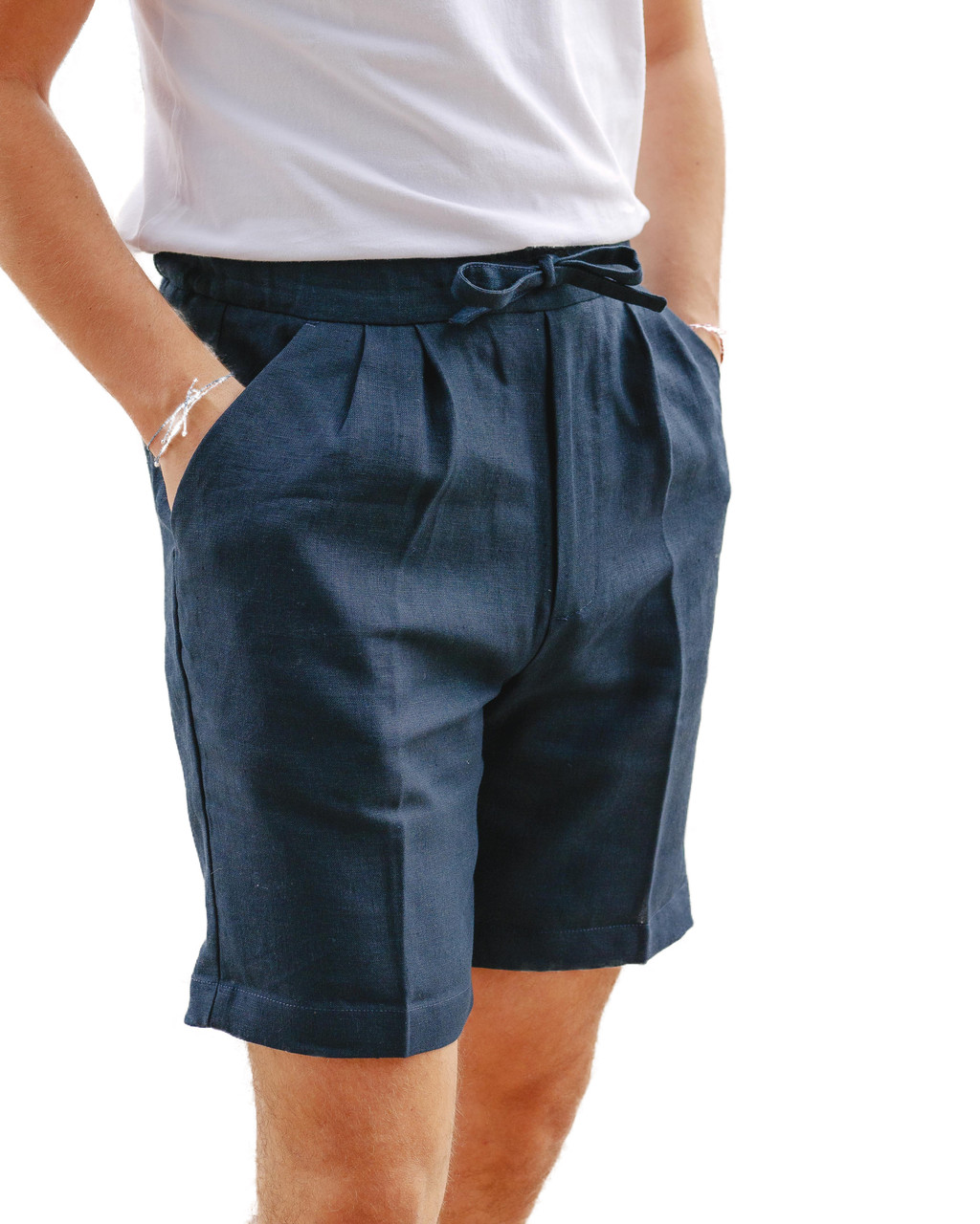 Paolo Pecora Kids dart-detail linen blend shorts - Neutrals