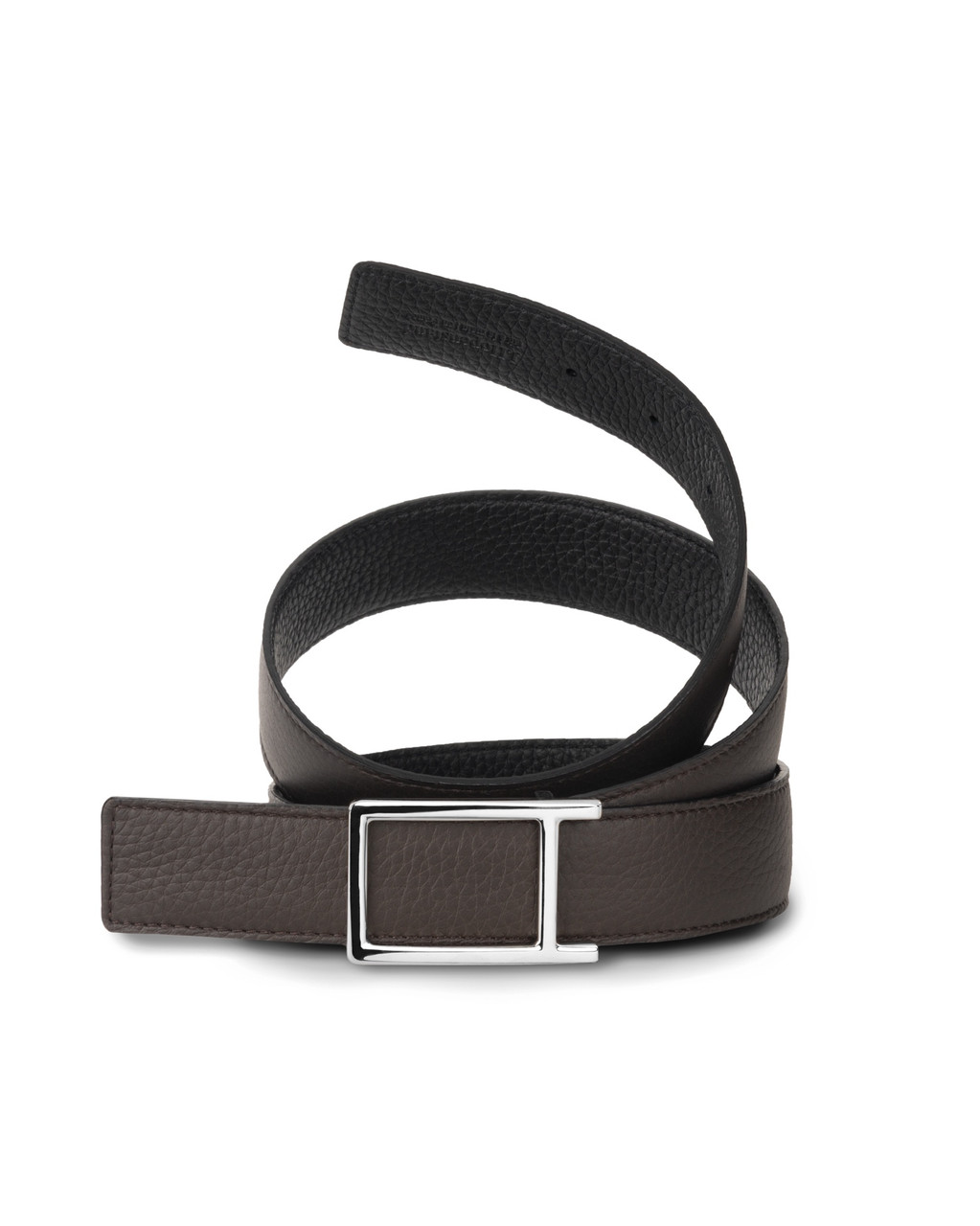 Reversible Belt Strap Brown and Black Grained Calfskin, 40 MM