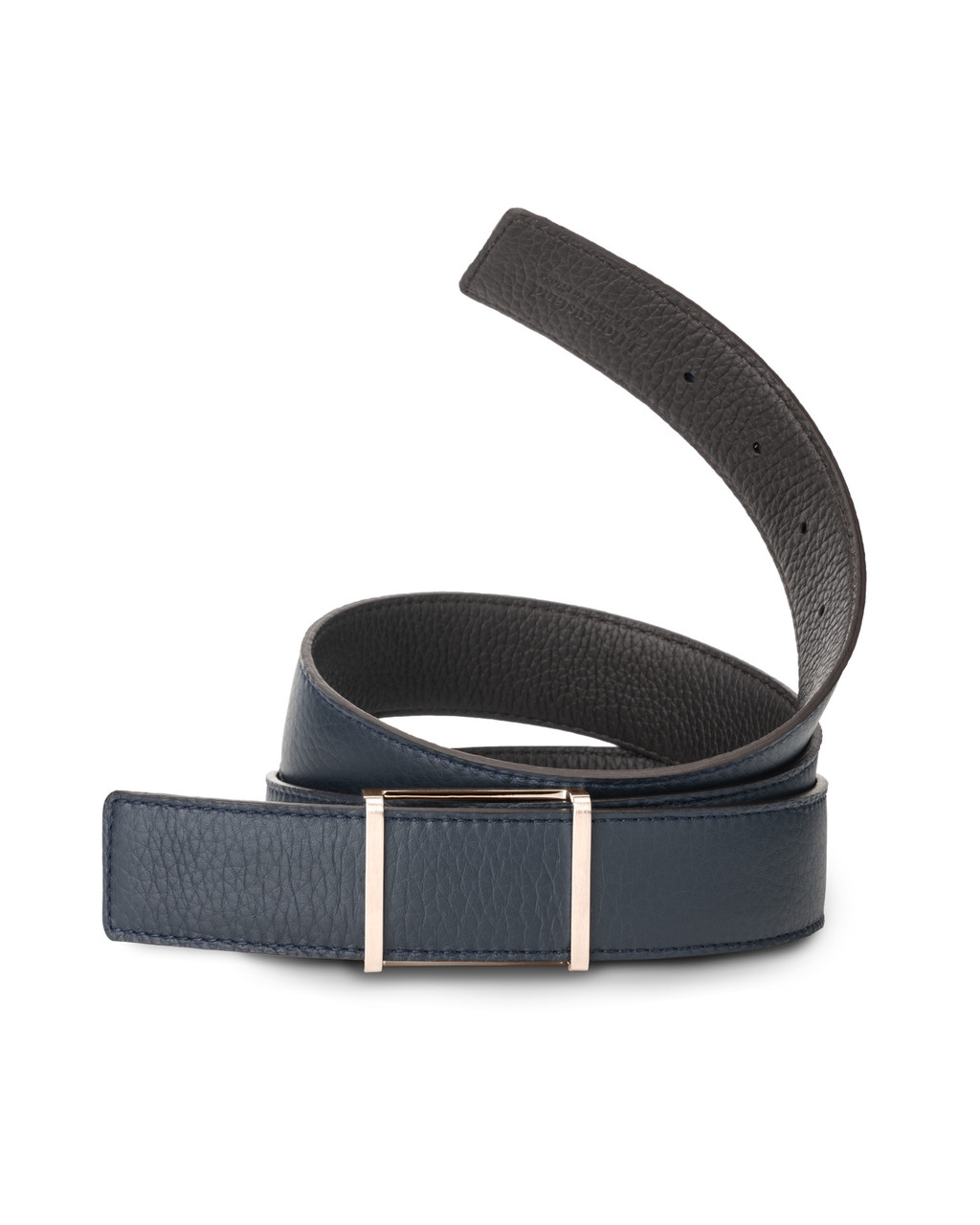 Brown Belt with Reversible Rose Gold Buckle