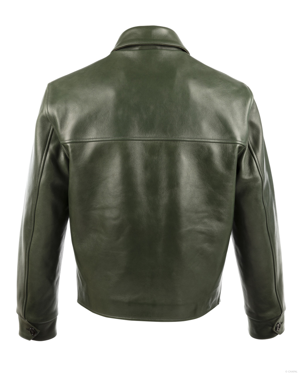 Green Leather Military Men Jacket - Leatherexotica