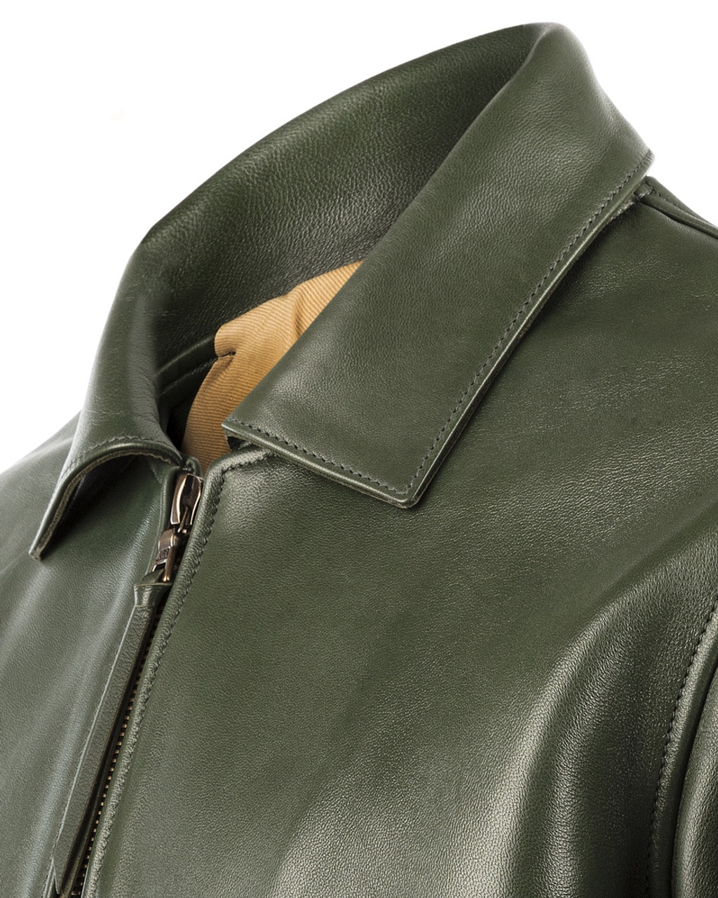 Mens Green Biker Motorcycle Cafe Racer Sheepskin Genuine Real Leather Jacket  | eBay