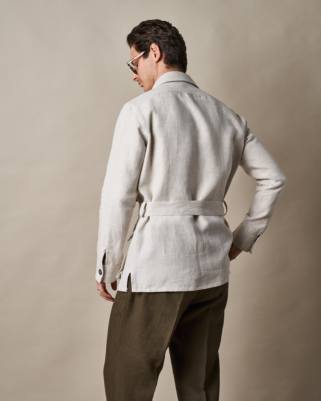 Stone Linen Safari Jacket