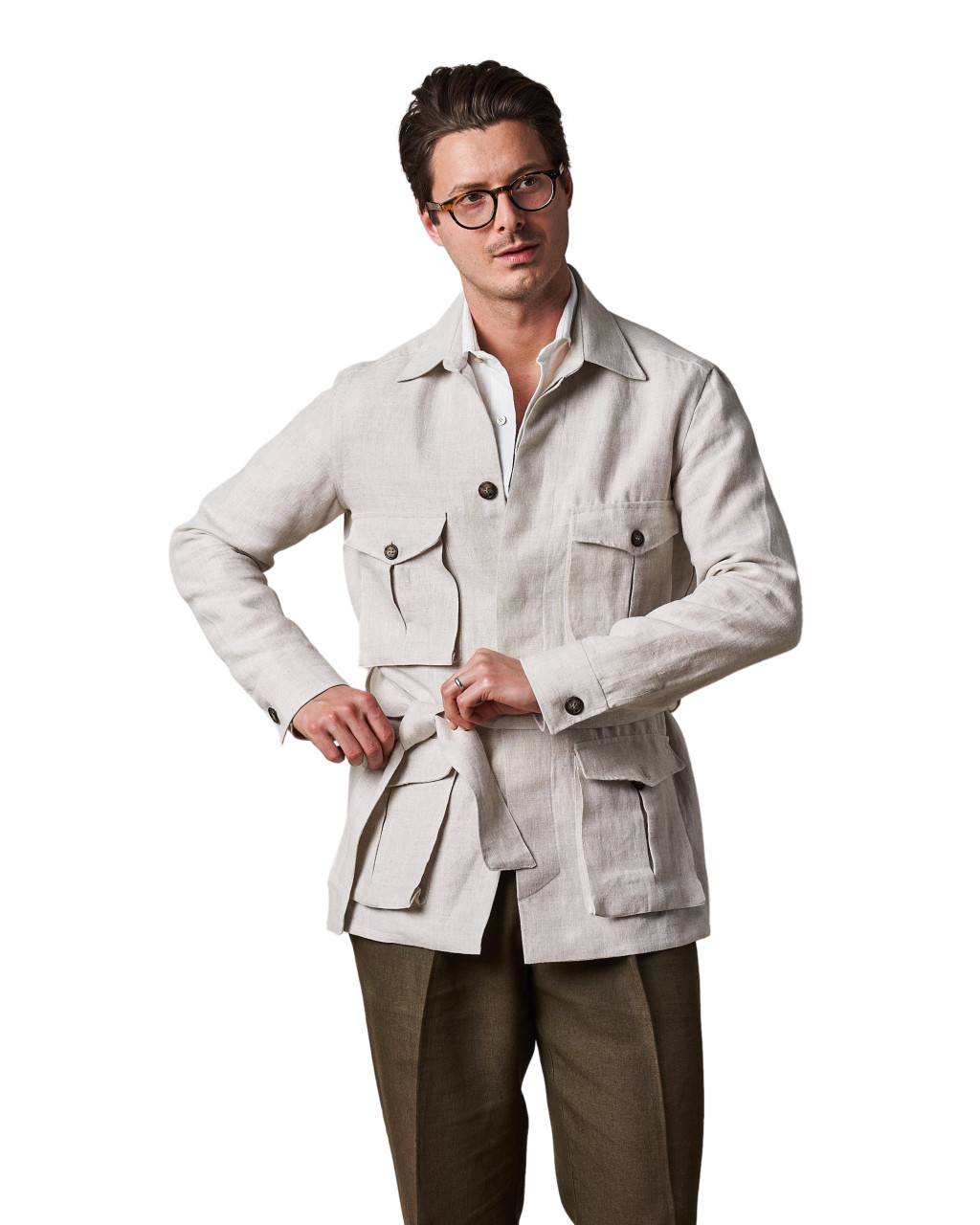 Cotton/Linen Twill Safari Jacket II - The Armoury