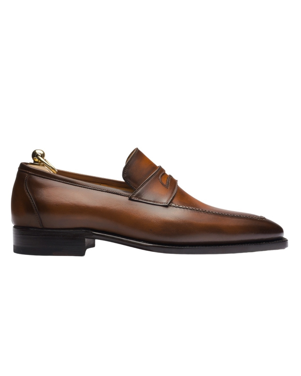 C1340 Brown Box Calf with Patina Penny Loafer