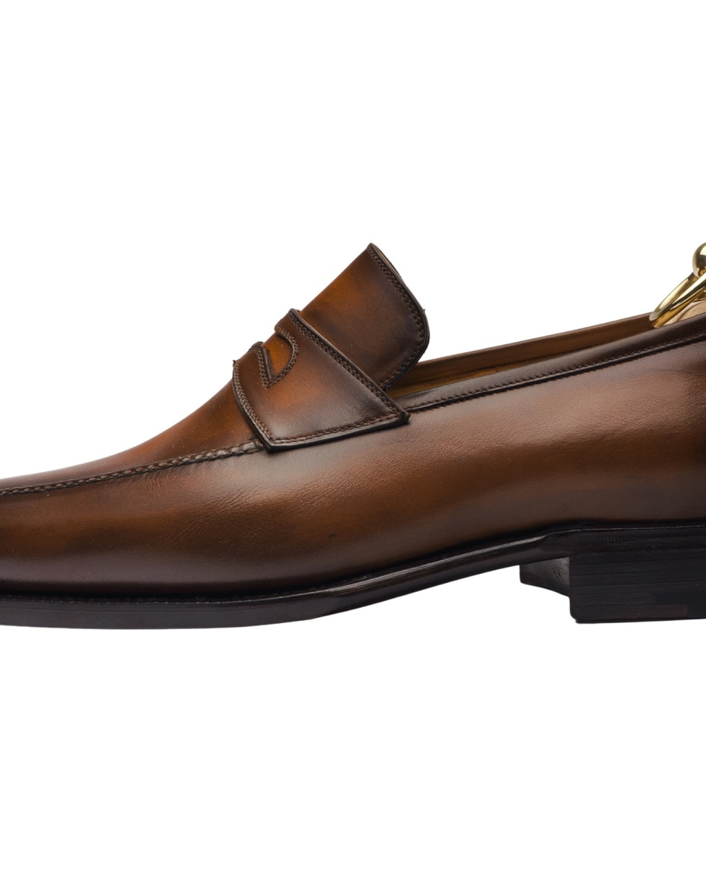 C1340 Brown Box Calf with Patina Penny Loafer