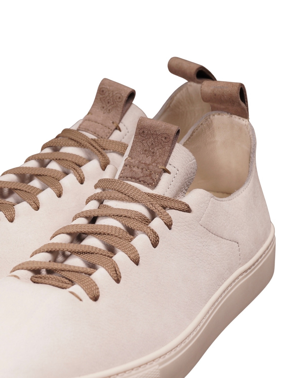 Archies Taupe White Leather Sneakers by Kumfs