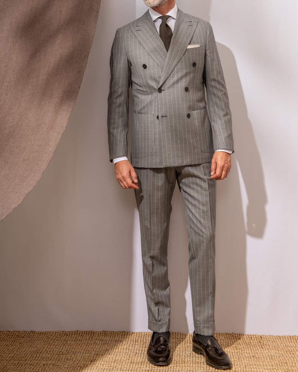 Grey Chalk-Striped Suit