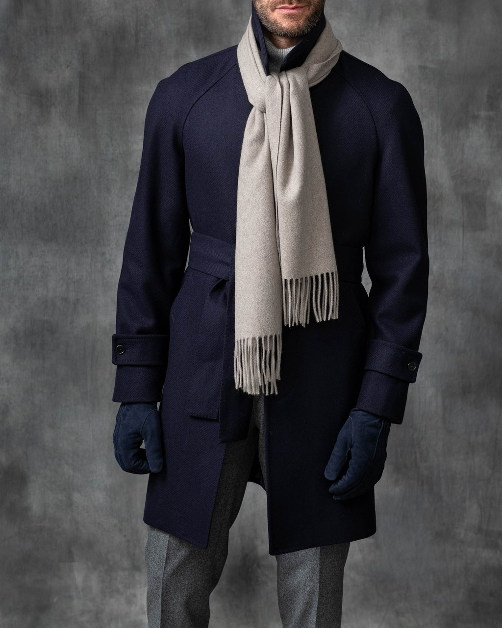 Raglan Blue Wool Coat