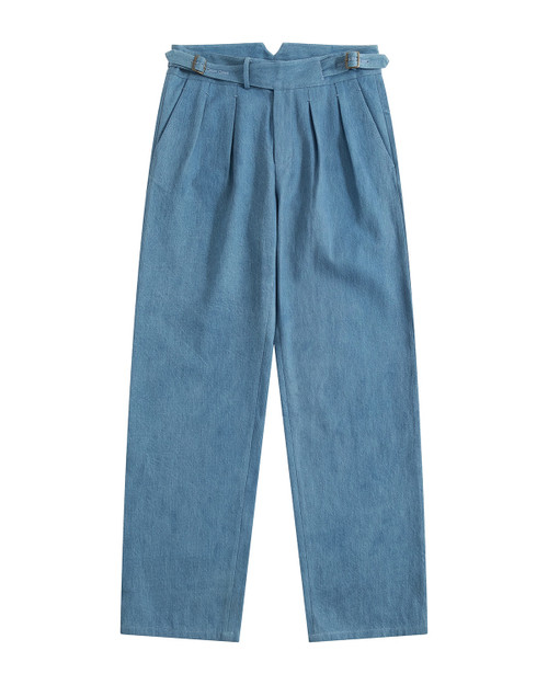 Stonewashed Japanese Denim Gurkha Pants
