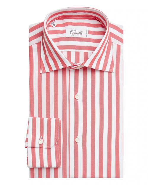 White & Red Striped Shirt