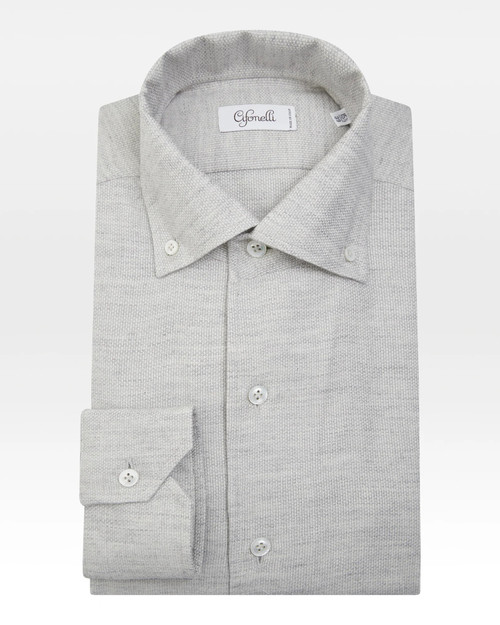 Light Grey Cotton & Wool Shirt