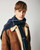 Freddie Navy Cashmere & Wool Scarf