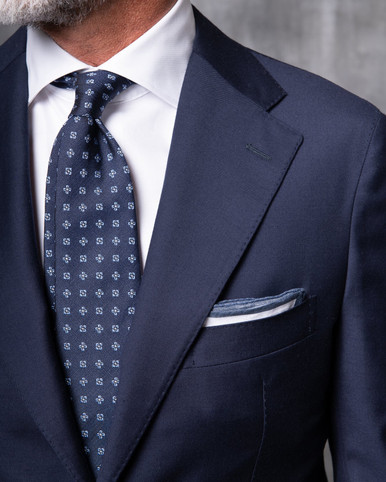 Blue Full Canvas Loro Piana Wool Suit