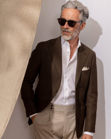 Brown Loro Piana Pecora Nera Wool Jacket