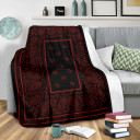 Ultra Plush Black and Red Fleece Bandana Blanket