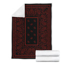 Ultra Plush Black and Red Fleece Bandana Blanket
