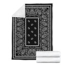 Ultra Plush Black Bandana Blanket