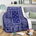 Ultra Plush Blue and White Bandana Throw Blanket