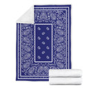 Ultra Plush Blue and White Bandana Throw Blanket