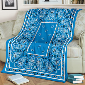 Ultra Plush Classic Blue Skies Bandana Blanket