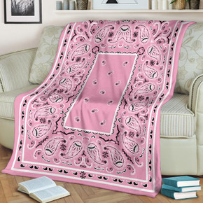 Ultra Plush Classic Pink Bandana Throw Blanket