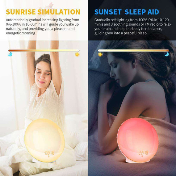 Wake-Up Light Alarm Clock with Sunrise Simulation