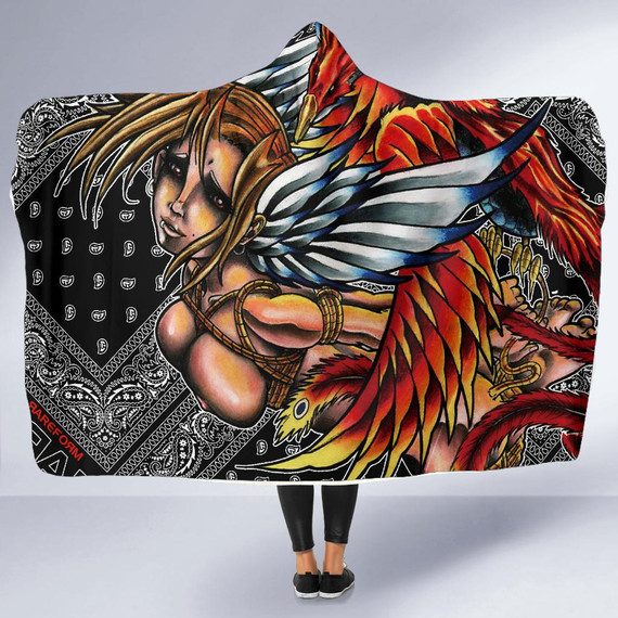 Phoenix girl hoodie blanket