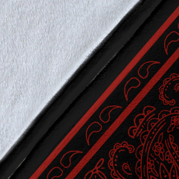 Ultra Plush Black and Red Fleece Bandana Blanket