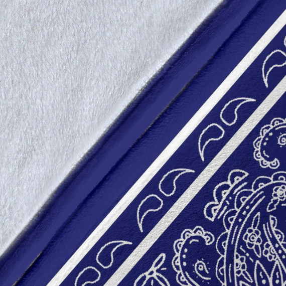 Ultra Plush Blue and White Bandana Throw Blanket